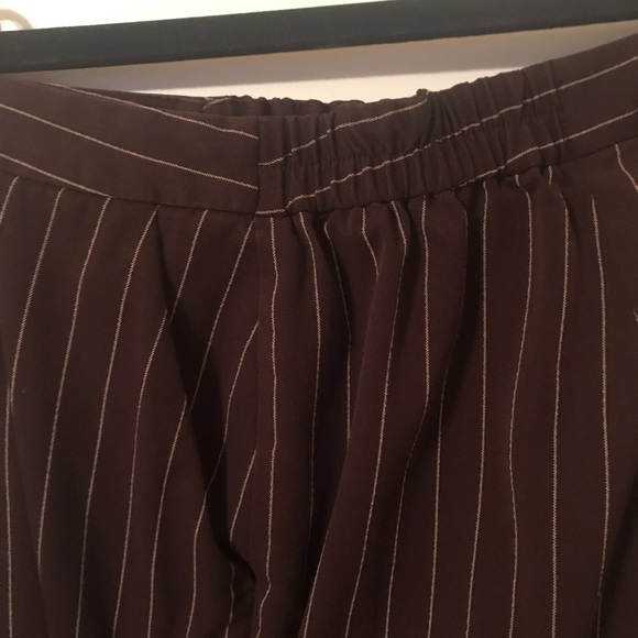 Chaps Brown plus size slacks w/tan stripes size 24 - Picture 6 of 6